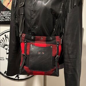 Treasure & Bond Plaid Red and Black Women's Crossbody Bag